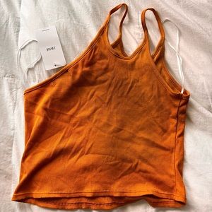 One shoulder burnt orange crop top ✨ brand new with tags (M)
